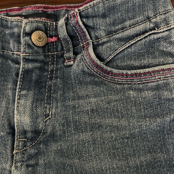 Levi’s girls SIZE 6-SKIMMER/CAPRI..ADJUSTABLE WAIST/PINK STITCHING/HEARTS - Picture 4 of 8